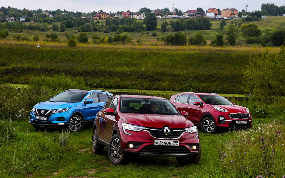 Renault Arkana, Nissan Qashqai, Kia Sportage: тест-драйв в цифрах